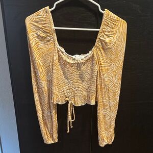 Elegant Yellow Patterned Blouse
